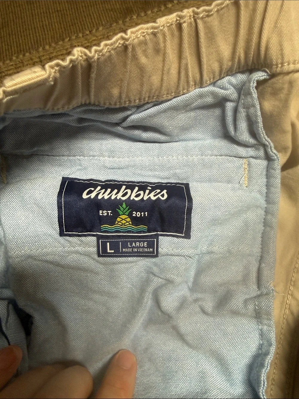 chubbies Light Beige Flat Front Men’s Shorts